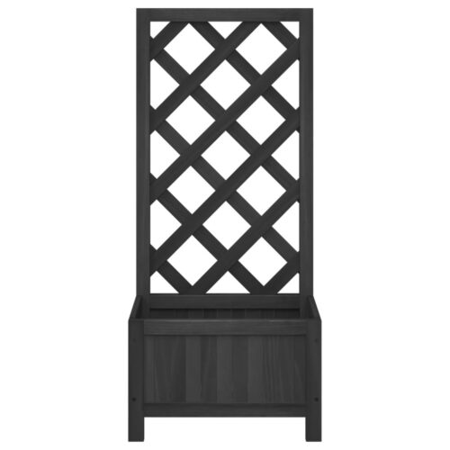 Planter with Trellis Black Solid Wood Fir - Image 4