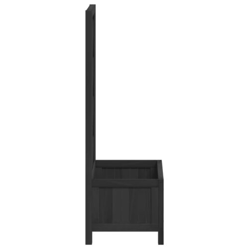 Planter with Trellis Black Solid Wood Fir - Image 5