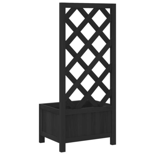 Planter with Trellis Black Solid Wood Fir - Image 6