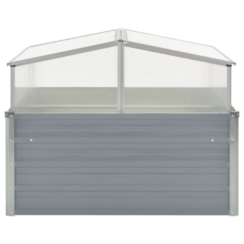 Greenhouse 100x100x85cm Galvanised Steel Grey - Image 3