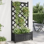 Raised Trellis Garden Bed Wooden Planter Vegetable Herbs Grow Pot Box