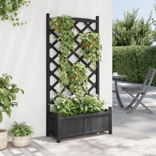 Raised Trellis Garden Bed Wooden Planter Vegetable Herbs Grow Pot Box - Image 3
