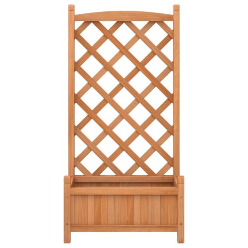 Planter with Trellis Brown Solid Wood Fir - Image 4