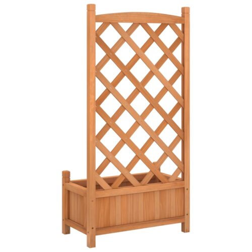 Planter with Trellis Brown Solid Wood Fir - Image 6