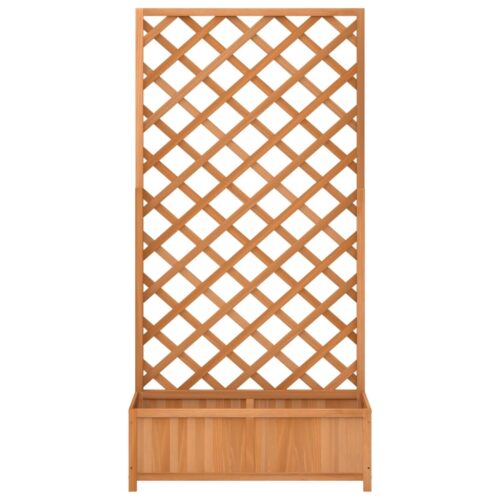 Planter with Trellis Brown Solid Wood Fir - Image 4