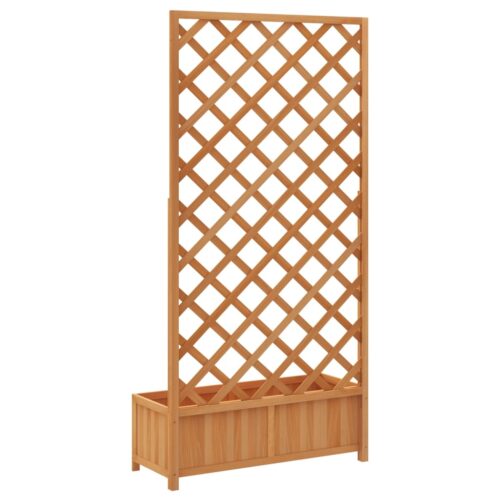 Planter with Trellis Brown Solid Wood Fir - Image 6