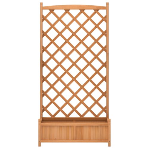 Planter with Trellis Brown Solid Wood Fir - Image 4