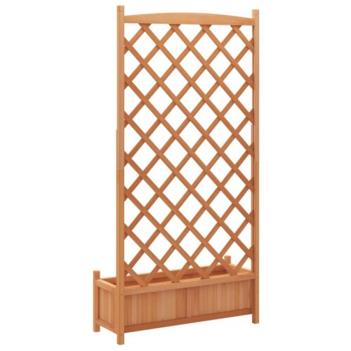 Planter with Trellis Brown Solid Wood Fir - Image 6
