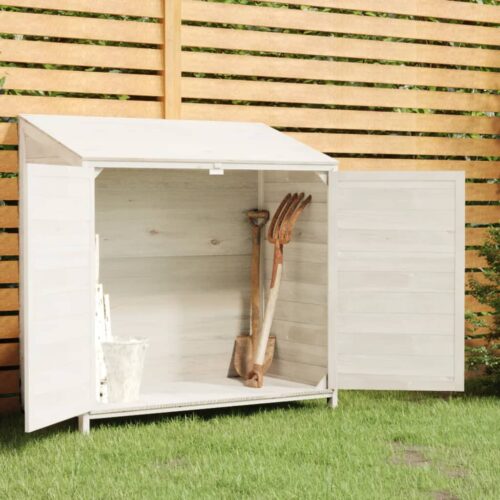 Garden Shed White 102x52x112cm Solid Wood Fir