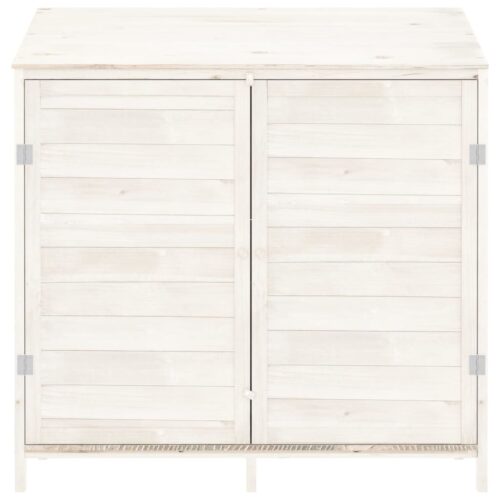Garden Shed White 102x52x112cm Solid Wood Fir - Image 3