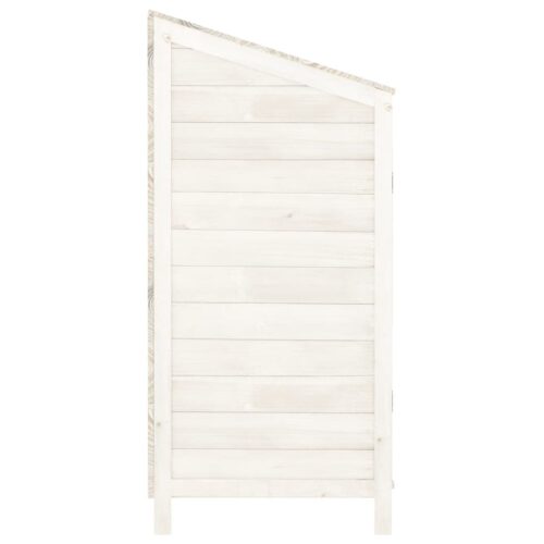 Garden Shed White 102x52x112cm Solid Wood Fir - Image 5