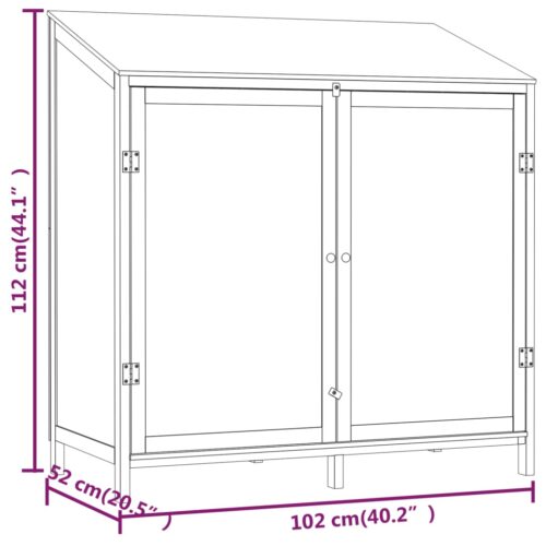 Garden Shed White 102x52x112cm Solid Wood Fir - Image 7