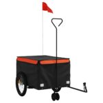 Bike Trailer Black Orange 45 kg Iron
