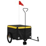 Bike Trailer Black Yellow 45 kg Iron