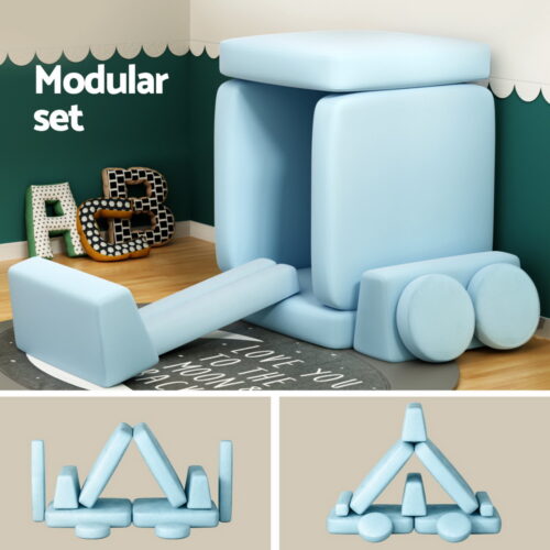 Artiss Sofa Bed 2 Seater Couch Kid Play DIY Modular Lounge Chaise Suite Velvet - Image 5