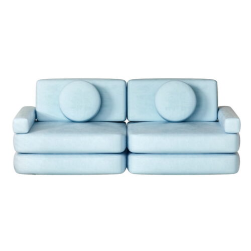Artiss Sofa Bed 2 Seater Couch Kid Play DIY Modular Lounge Chaise Suite Velvet - Image 7