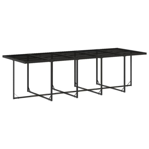 11-Piece Garden Dining Set with Cushions Black Poly Rattan - Image 4