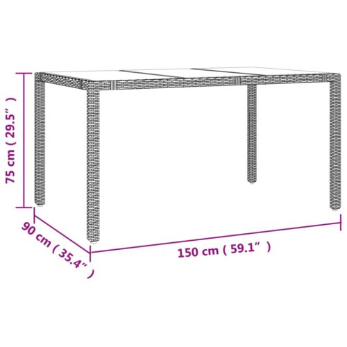 7-Piece Garden Dining Set with Cushions Black Poly Rattan Wicker Outdoor Patio Furniture - Image 6