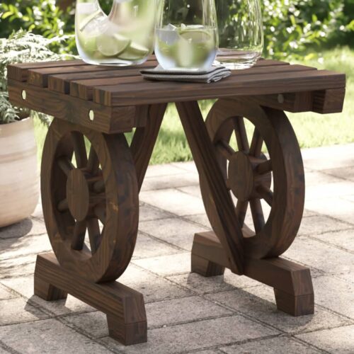 40x36.5x38.5cm Fir Wood Timber Outdoor Footstool Garden Patio Bench Ottoman Chair Seat - Image 2