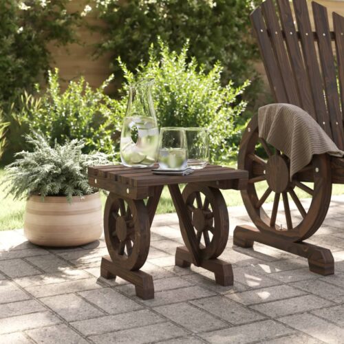 40x36.5x38.5cm Fir Wood Timber Outdoor Footstool Garden Patio Bench Ottoman Chair Seat - Image 3