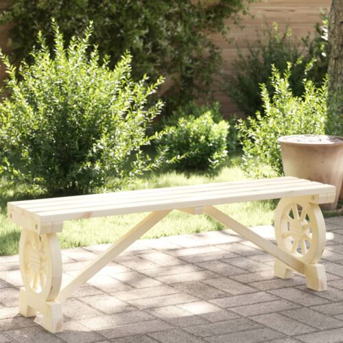 Garden Bench 115cm Solid Wood Fir - Image 2