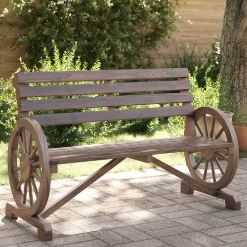 Garden Bench 2-Seater Solid Wood Fir - Image 2