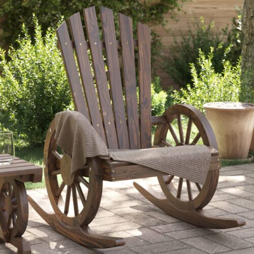 Rocking Adirondack Chair Solid Wood Fir - Image 2