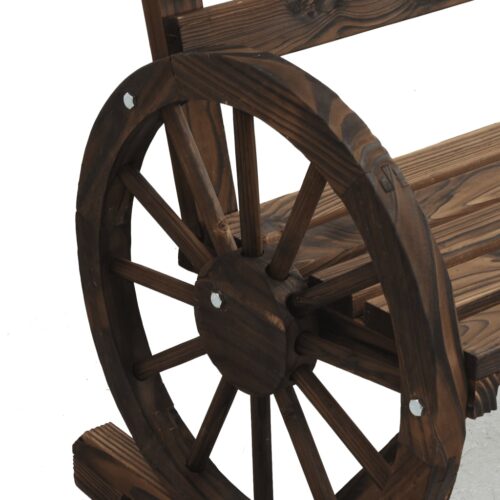 2x Wagon Wheels Chairs Outdoor Garden Patio Wood Timber Lounge Park Bench Seats - Image 9