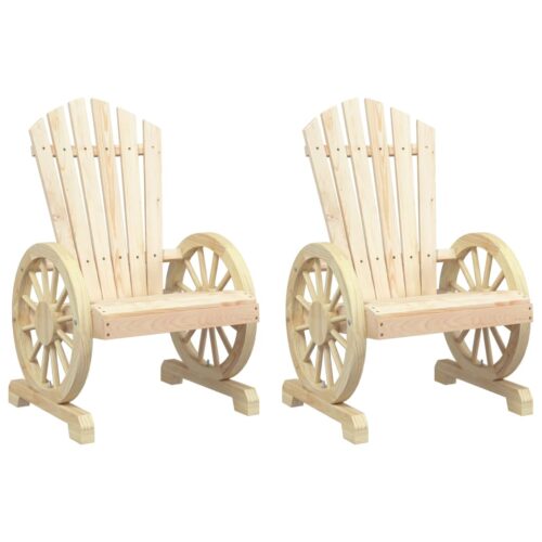 Garden Adirondack Chairs 2pcs Solid Wood Fir