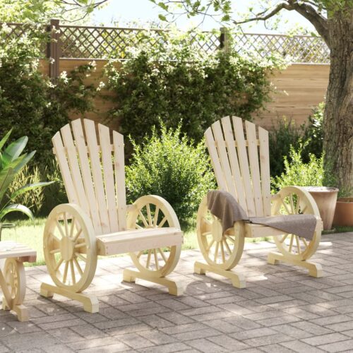 Garden Adirondack Chairs 2pcs Solid Wood Fir - Image 3
