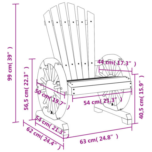 Garden Adirondack Chairs 2pcs Solid Wood Fir - Image 10
