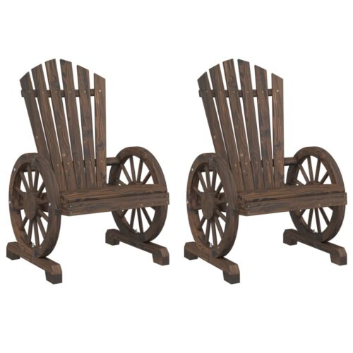 Garden Adirondack Chairs 2pcs Solid Wood Fir