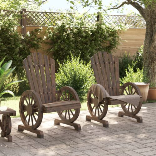 Garden Adirondack Chairs 2pcs Solid Wood Fir - Image 3