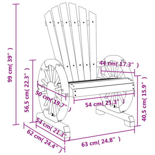 Garden Adirondack Chairs 2pcs Solid Wood Fir - Image 10