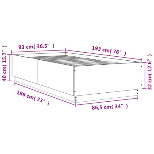 Bed Frame White 90x190cm - Image 9