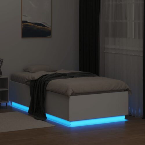 Bed Frame with LED White 90x190cm - Image 4