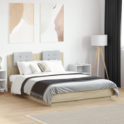 Bed Frame Sonoma Oak 135x190cm - Image 3