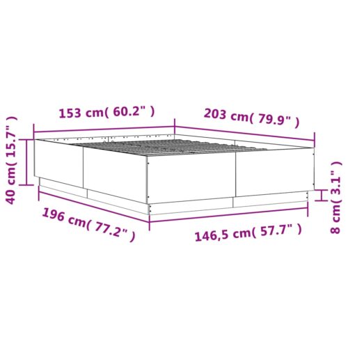 Bed Frame White 150x200cm - Image 9
