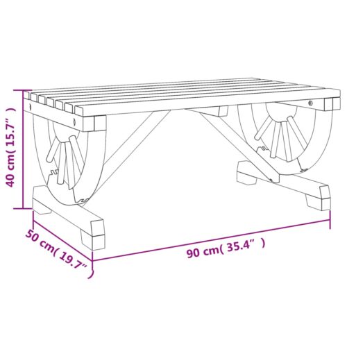 Wagon Wheel Garden Coffee Table - Image 10