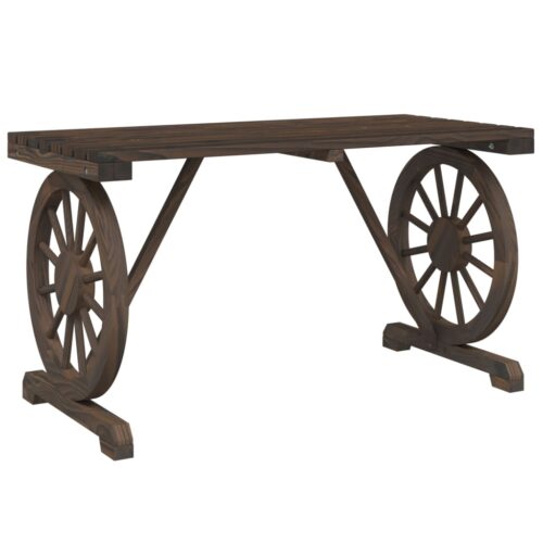 Wagon Wheels Garden Table Outdoor Patio Wood Timber Lounge Dining BBQ Stand