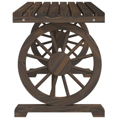 Wagon Wheels Garden Table Outdoor Patio Wood Timber Lounge Dining BBQ Stand - Image 5