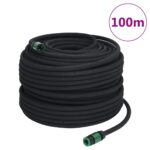 Garden Soaker Hose Black 0.6" 100m Rubber