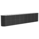 Garden Raised Bed Powder-Coated Steel 332x40x68cm Anthracite