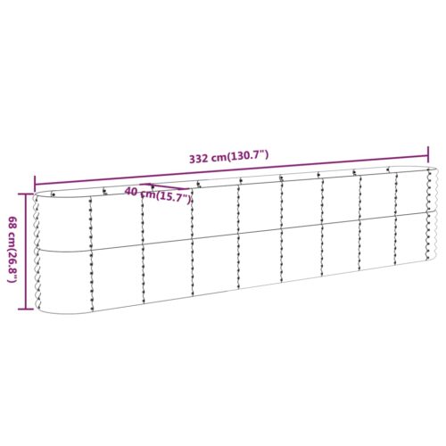 Garden Raised Bed Powder-Coated Steel 332x40x68cm Anthracite - Image 6