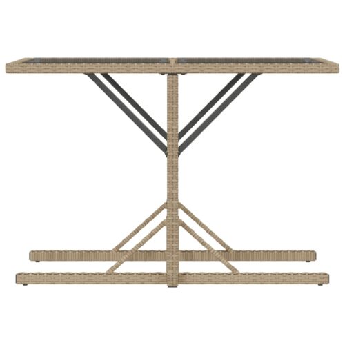 3-Piece Bistro Set with Cushions Mix Beige Poly Rattan Wicker Outdoor Patio Furniture - Image 8