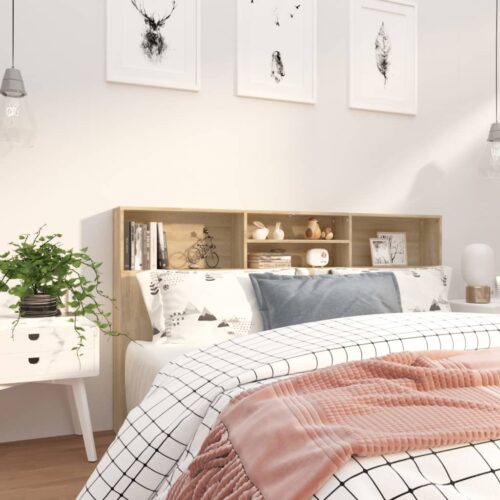 Headboard Cabinet Sonoma Oak 180cm - Image 6