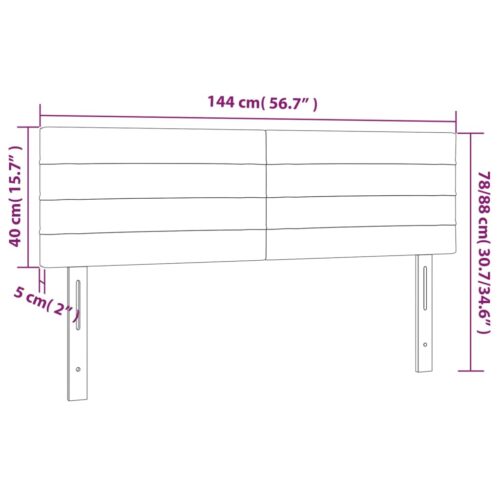 LED Lights Headboard Bed Frame Head Bedhead Board Fabric Dark Grey 144cm Double - Image 6