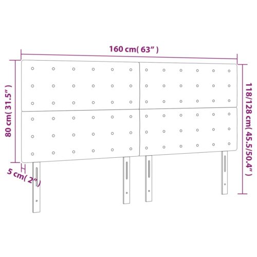 LED Lights Headboard Bed Frame Head Bedhead Board Fabric Grey 160cm Queen Size - Image 6