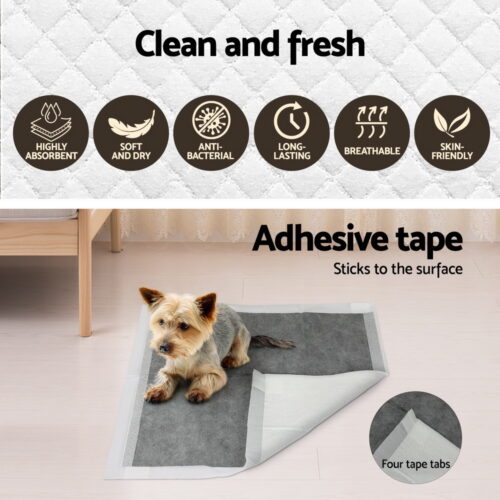 i.Pet Pet Training Pads 400pcs 60x60cm Puppy Dog Toilet Pee Indoor Super Absorbent Grey - Image 6
