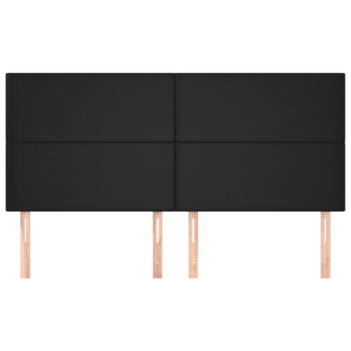 Queen Headboards Black Faux Leather 4-piece Bed Frame Head Board Bedhead 80x5x78/88cm - Image 3